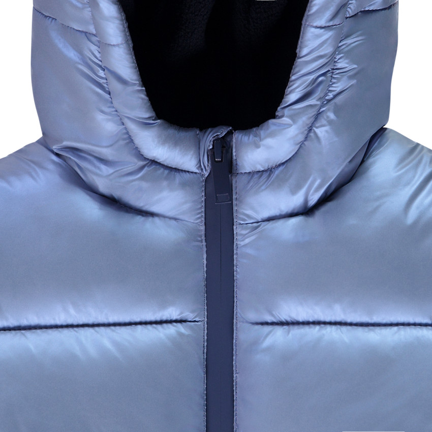 Plumífero acolchado con capucha efecto metalizado para niño 