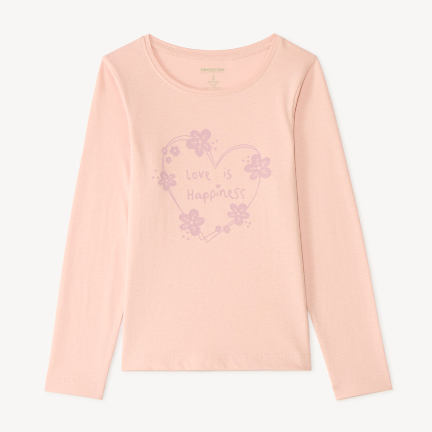 Camiseta de manga larga niña con estampado fantasía 
