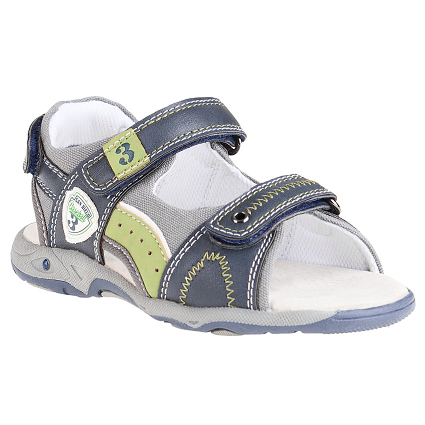 Sandalias con velcro y apliques en contraste 