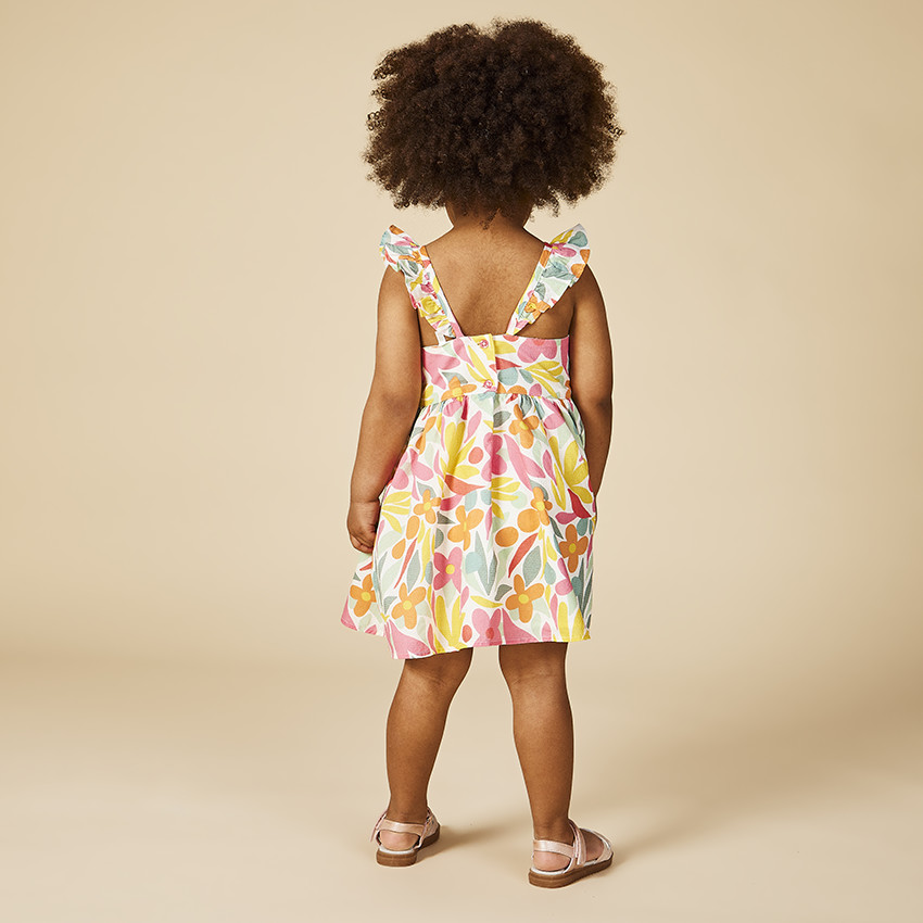 Vestido de gasa estampado floral para bebé niña 