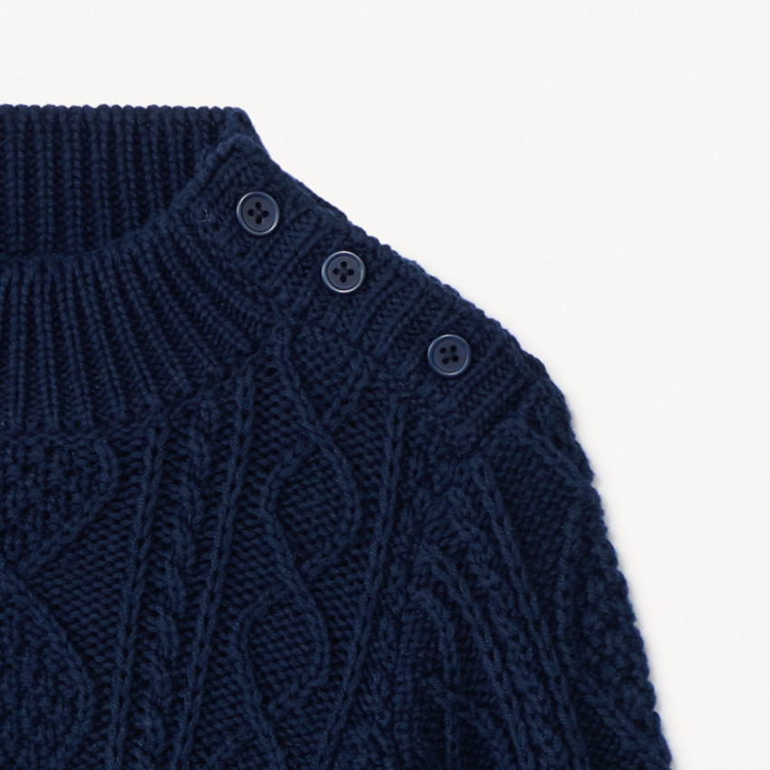 Jersey de punto con efecto trenzado y cuello alto para bebé niño 
