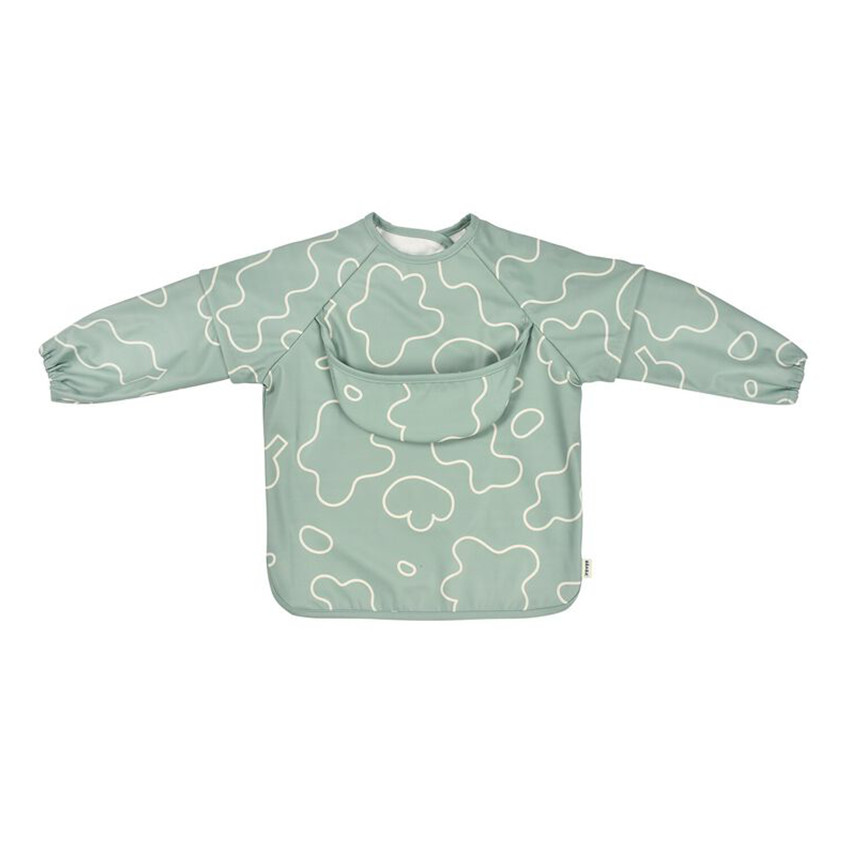 Bavoir tablier 2 en 1 avec manches amovibles sage green 