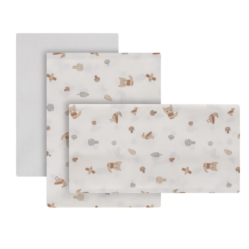 Juego de sábanas 3 piezas para moisés y carro Senda beige 