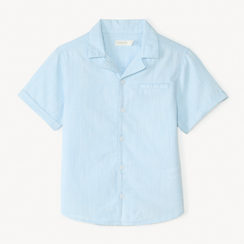 Camisa de manga corta de tela texturada para niño 