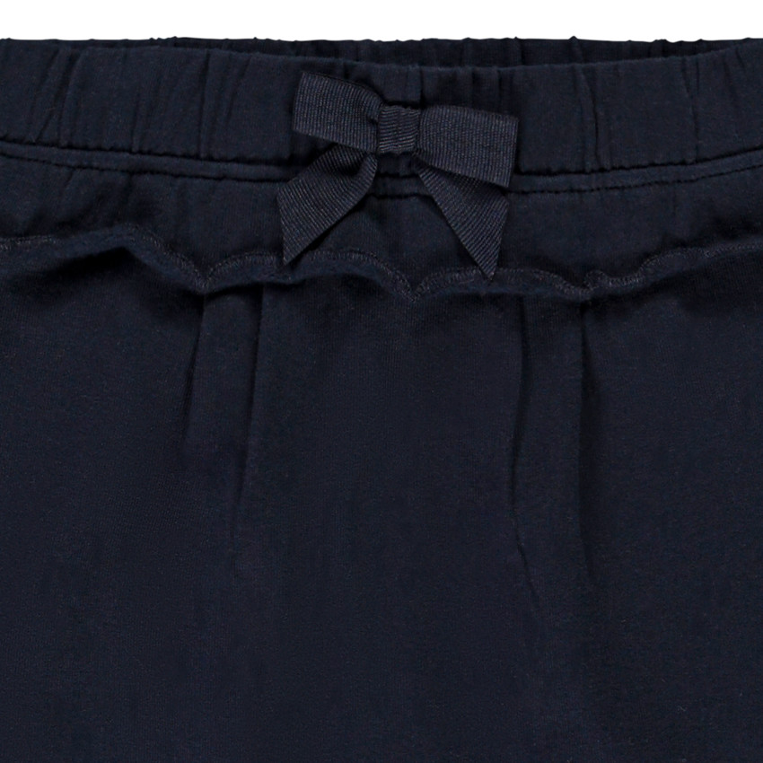 Pantalón jogging de felpa liso con volante para bebé niña 