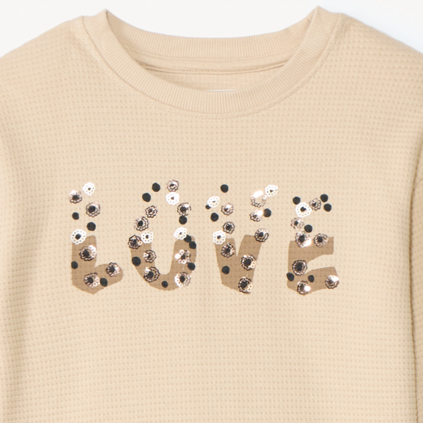 Ensemble jogging en nid d'abeille avec sequins pour fille 