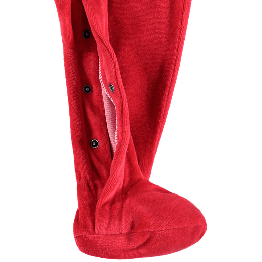 Pijama de terciopelo tricolor con mono estampado 