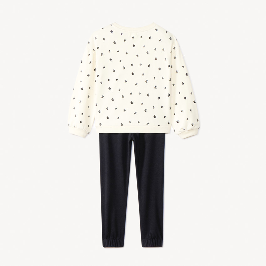 Conjunto chándal felpa con sudadera estampada para niña 