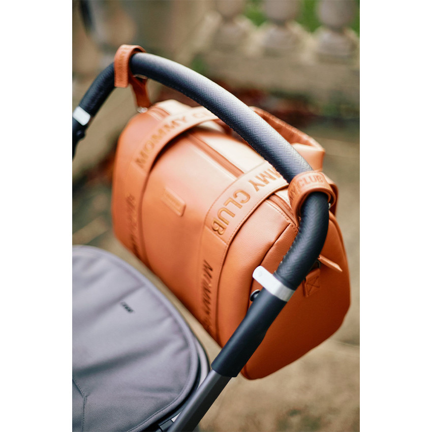 Bolso cambiador Mommy Club Signature de cuero vegano marrón 