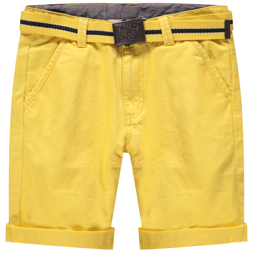 Júnior - Bermudas de algodón teñido con cinturón desmontable  Additional Júnior - Bermudas de algodón teñido con cinturón desmontable