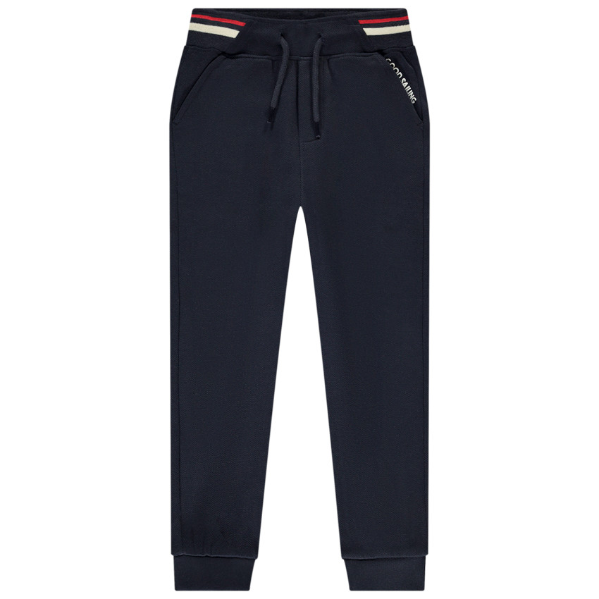 Jogging de piqué liso con cintura contrastante para niño 