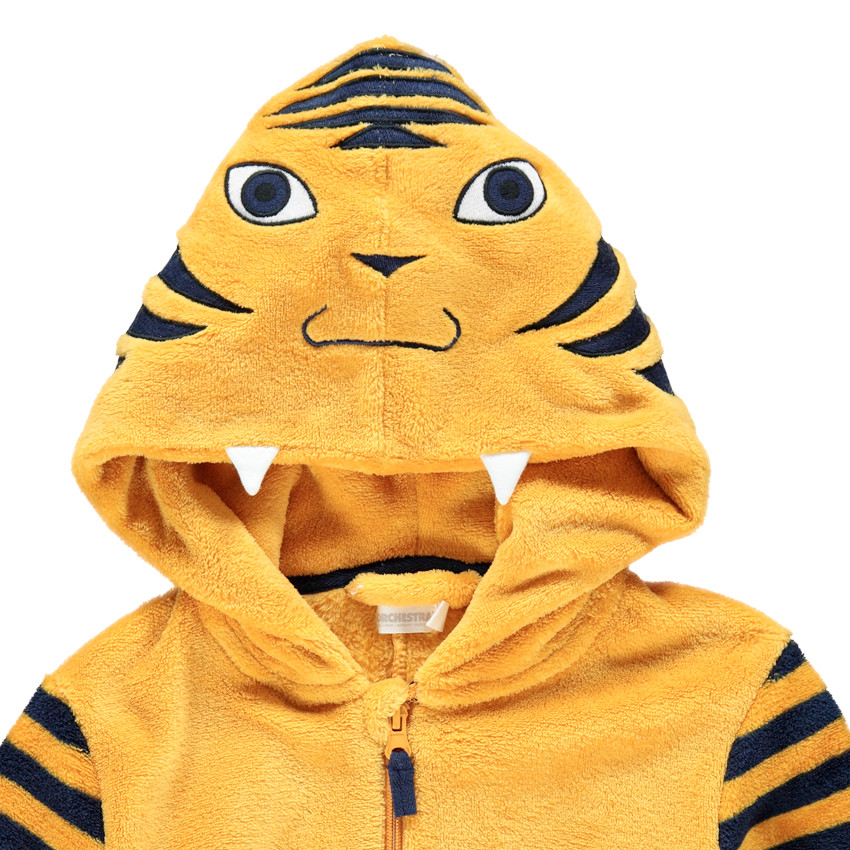 Pijama de borreguillo con tigre y detalles bordados 