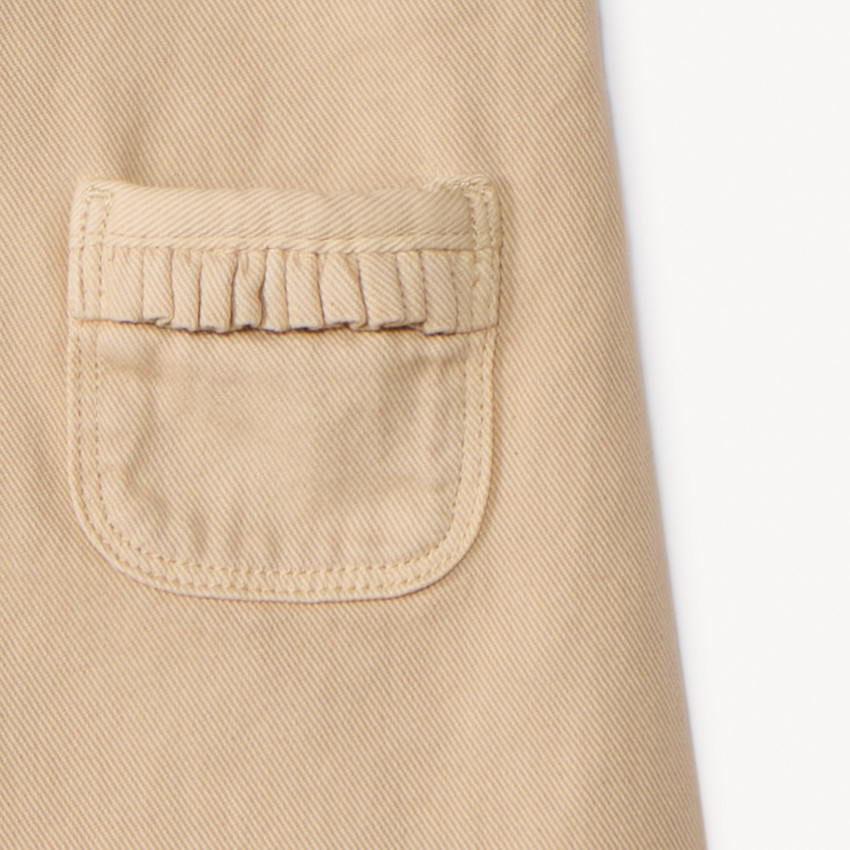 Vestido peto liso de denim con bolsillos para bebé niña 