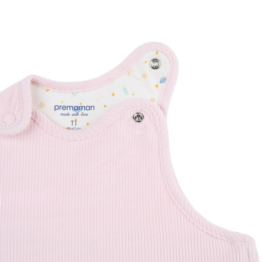 Pelele sin mangas de terciopelo de canalé TOG 3,5 rosa 