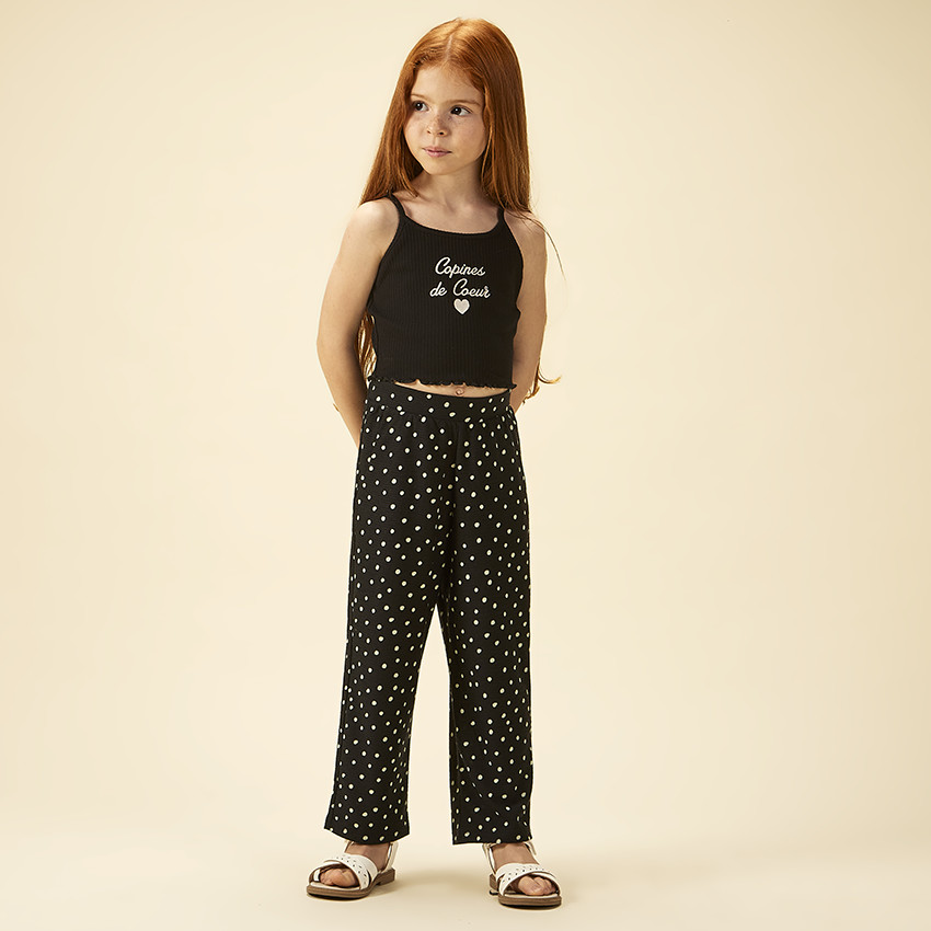 Pantalón estampado de lunares para niña 