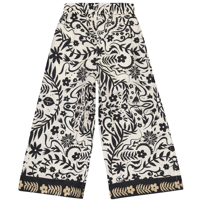 Pantalón ancho y fluido con estampado floral para niña 
