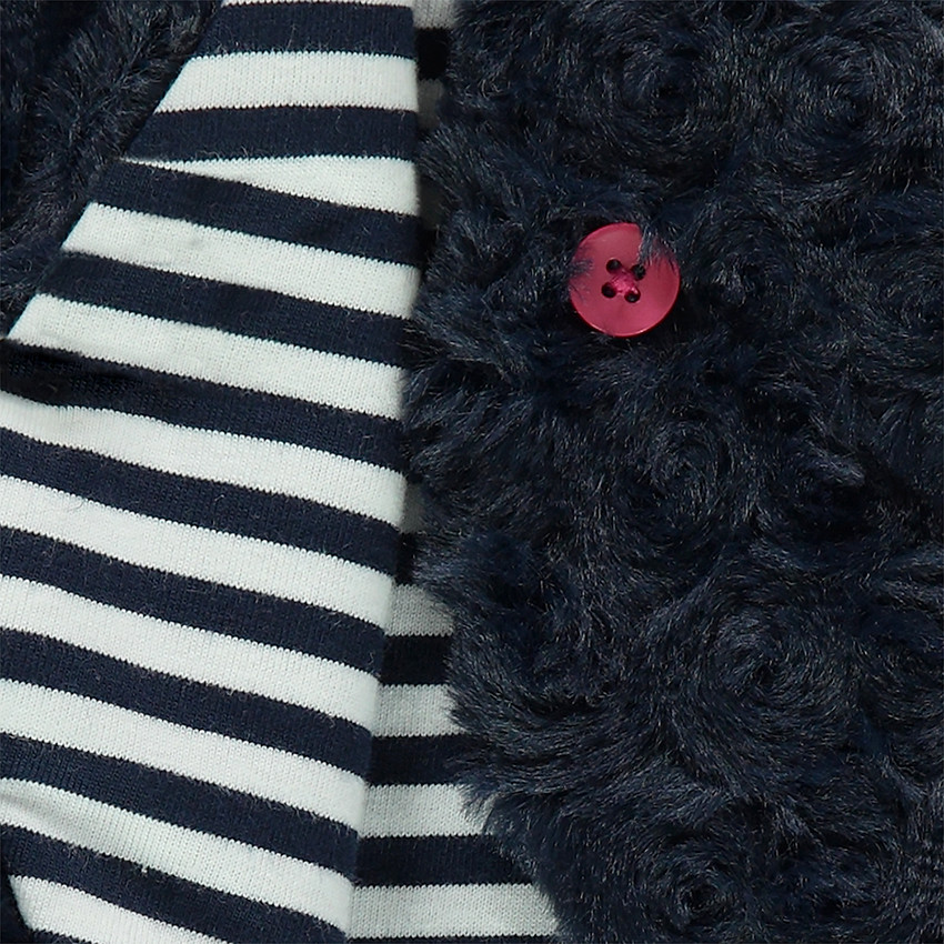 Chaleco de borreguillo con forro de rayas de punto 