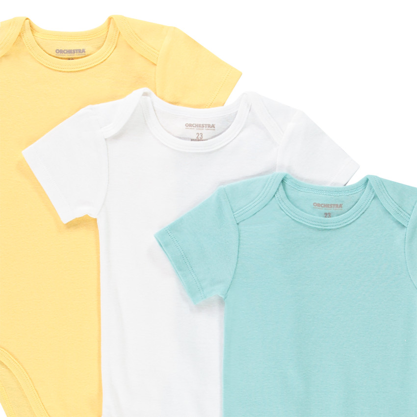 Pack de 5 bodies de manga corta unis para bebé niño 