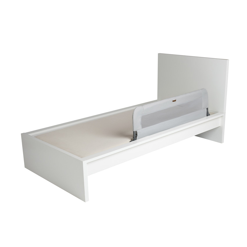 Barrière de lit avec filet et poche 120cm gris 