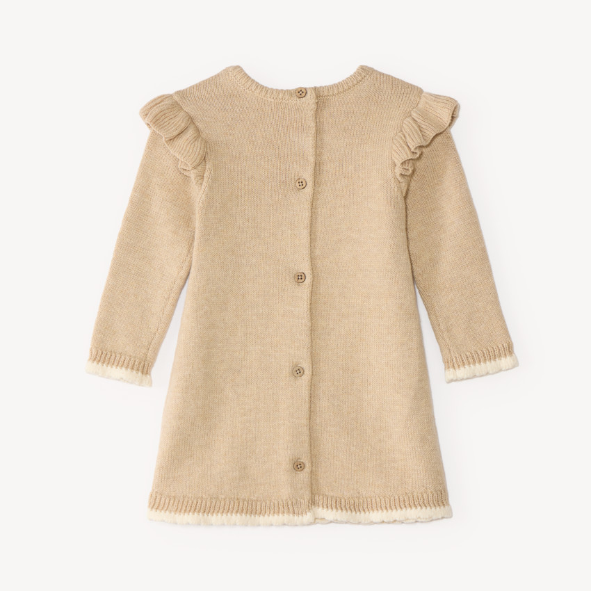Ropa de bebé niña de punto con mangas largas y diseño de osito. 
