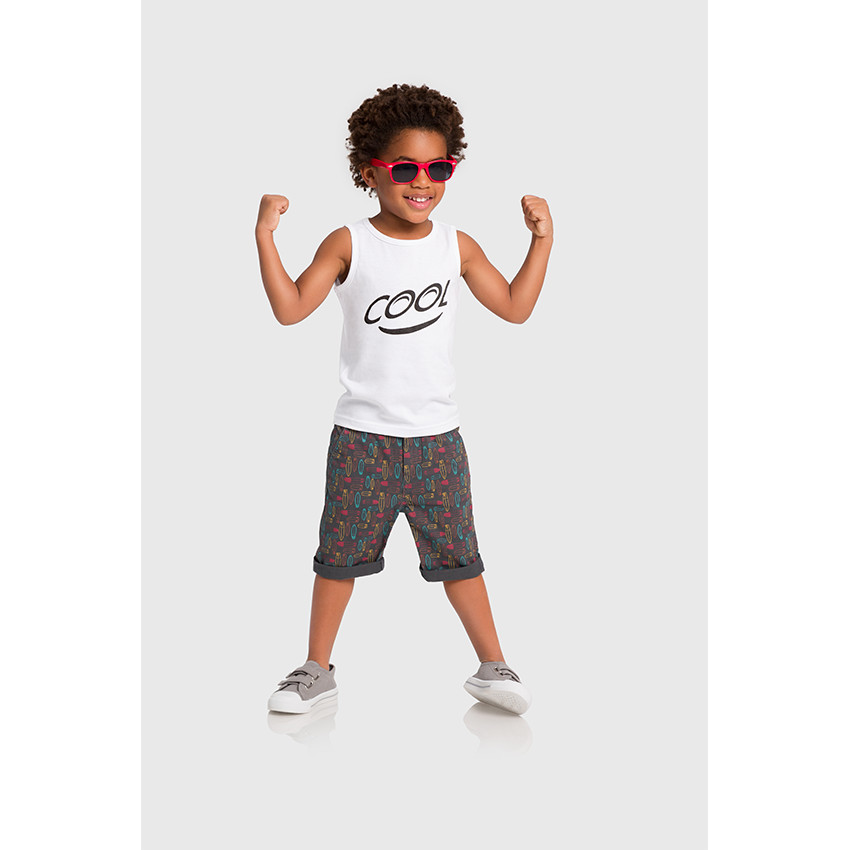 Camiseta sin mangas lisa y con mensaje estampado  "Cool" 