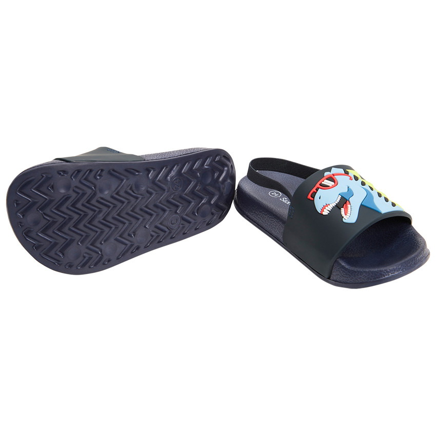 Claquetas de dinosaurio en relieve para niño con tira según la talla 