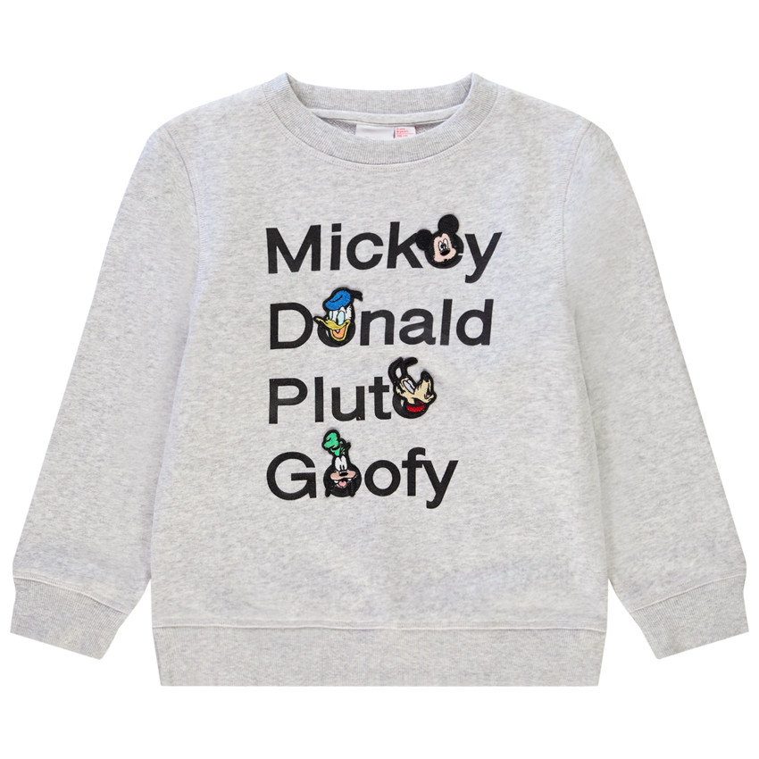 Sweat en molleton à texte et badges Mickey Disney pour garçon Main Sweat en molleton à texte et badges Mickey Disney pour garçon