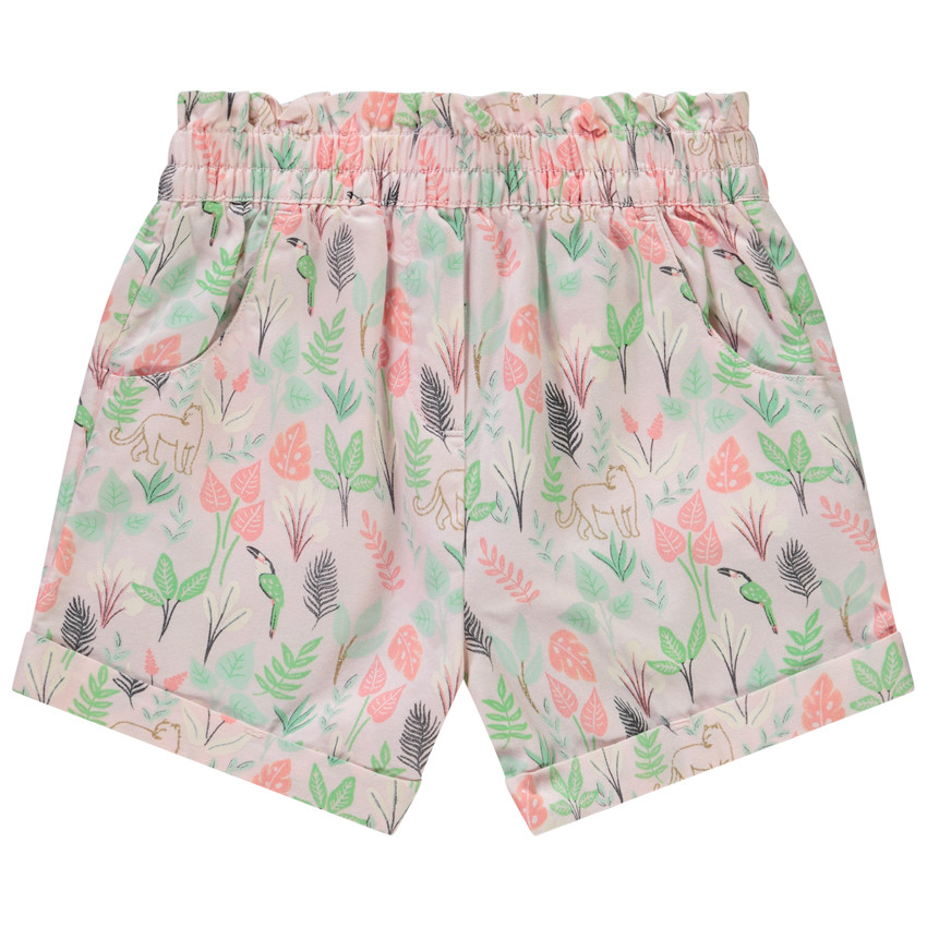 Short de lona con estampado fantasía para niña 