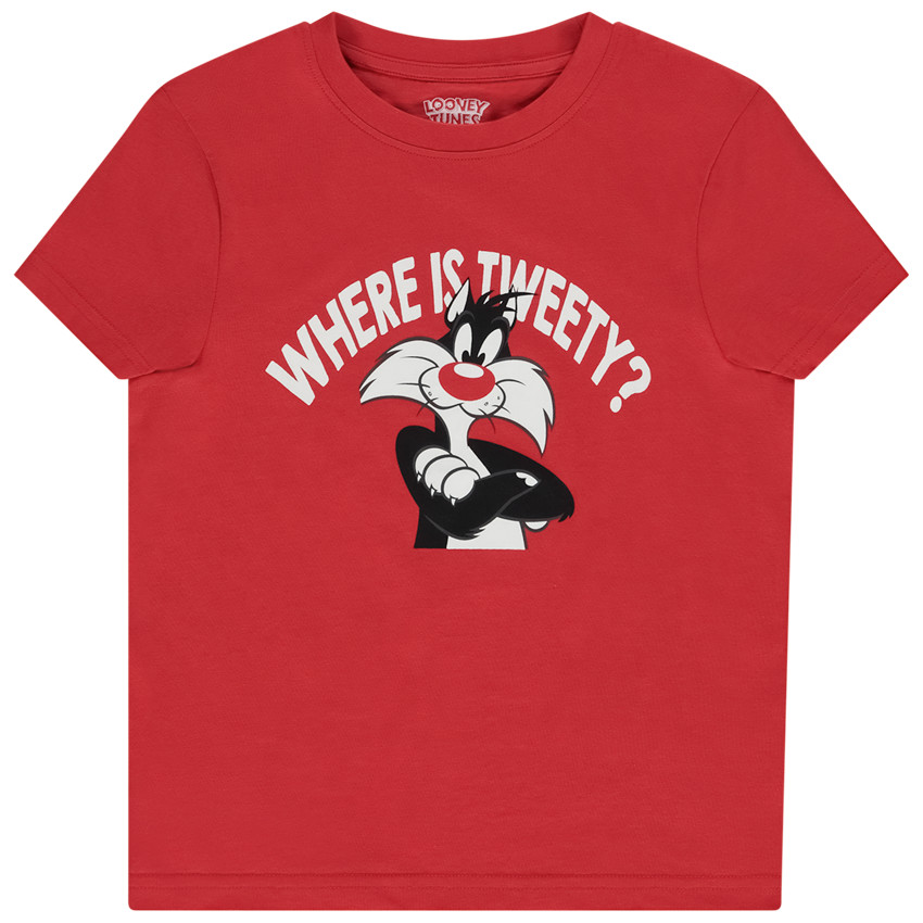 Camiseta manga corta estampado Piolín Warner para niño 