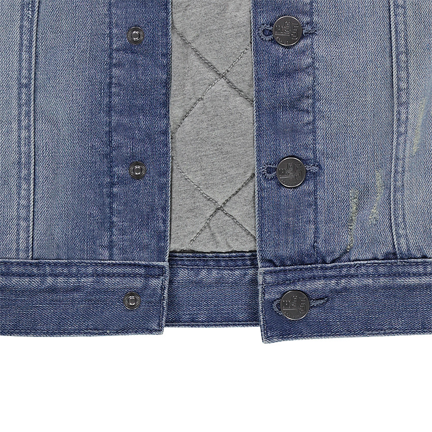 Júnior - Chaqueta vaquera bimaterial efecto gastado con capucha extraíble 