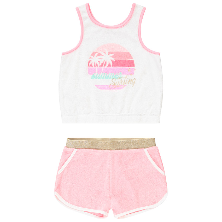 Conjunto de playa camiseta sin mangas + short para niña 
