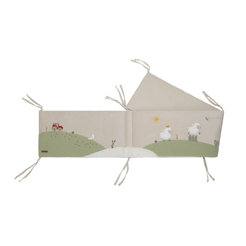 Protector de cuna de 3 paneles en terciopelo La vida en la granja 