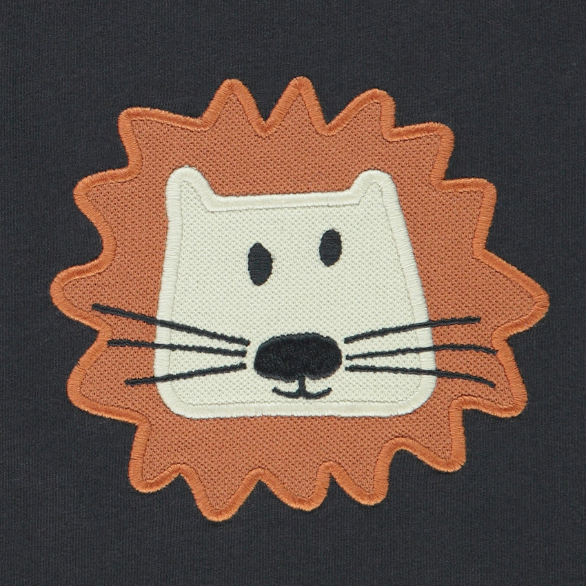 Camiseta de manga larga con parche de animal para bebé niño 