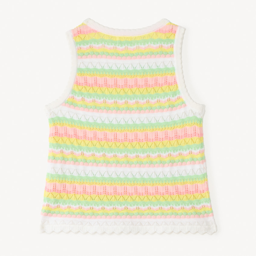 Top de punto tricotado con diseño para niña 