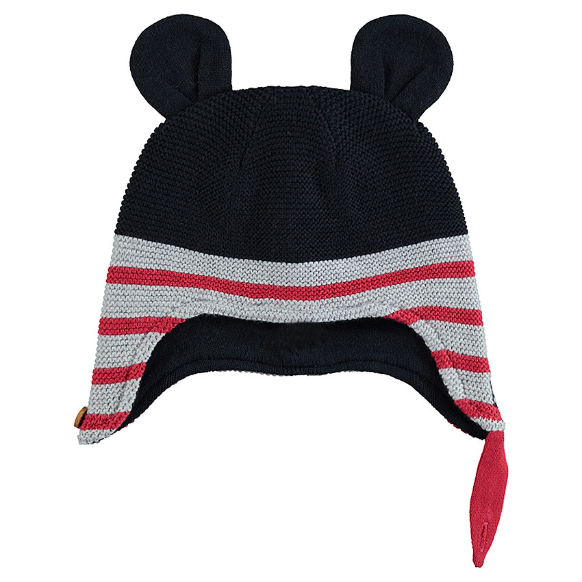Gorro peruano con franjas en contraste y orejas de Mickey ©Disney en la parte superior 