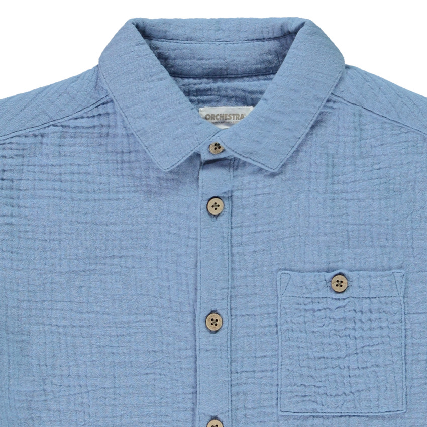 Camisa de manga larga unicolor de tetra para niño 