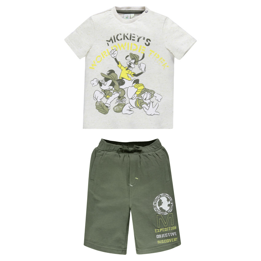 Conjunto de playa bermuda camiseta con estampado de personaje Disney 