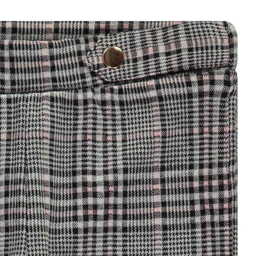 Leggings de milano a cuadros con detalles decorativos niña 