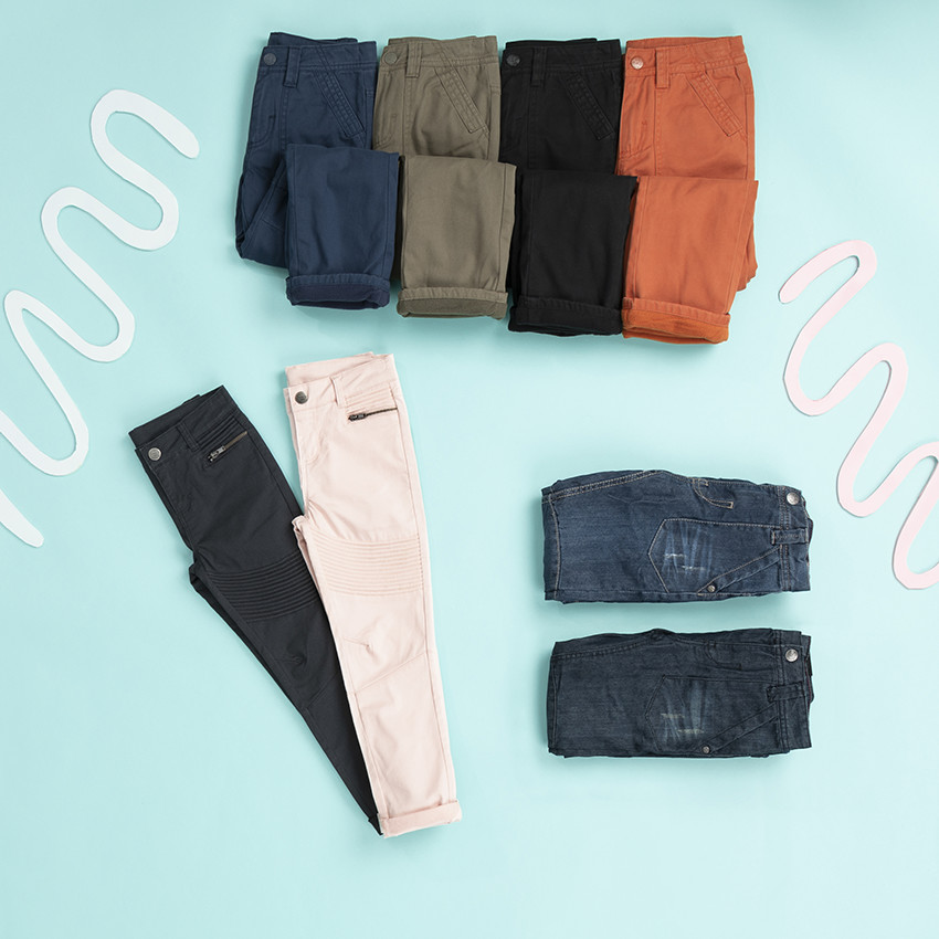 Pantalón recto de sarga con forro polar niño 
