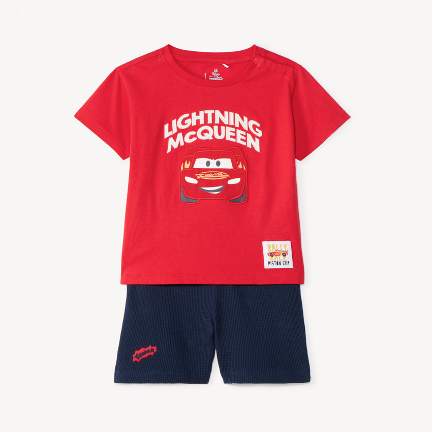 Conjunto de 2 piezas camiseta + shorts Flash McQueen Disney-Pixar para bebé niño. 