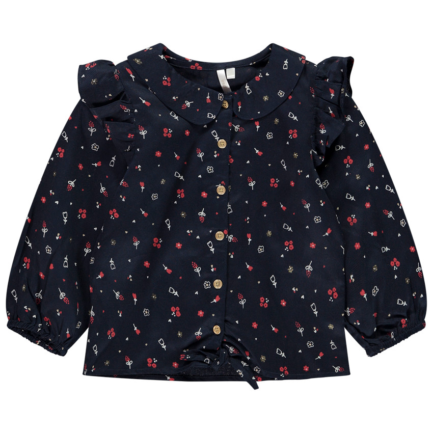 Túnica de manga larga con nudo y estampado de flores para bebé niña 