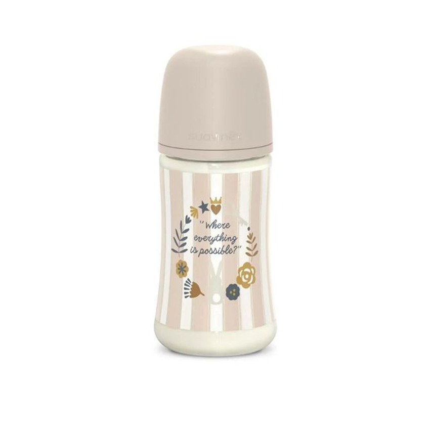 Biberón con tetina fisiológica SX PRO M 270ml Wonderland rayas rosa 