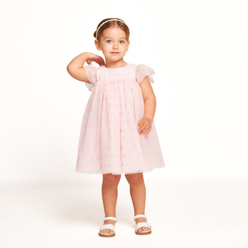 Robe de cérémonie en tulle fleuri pour bébé fille 