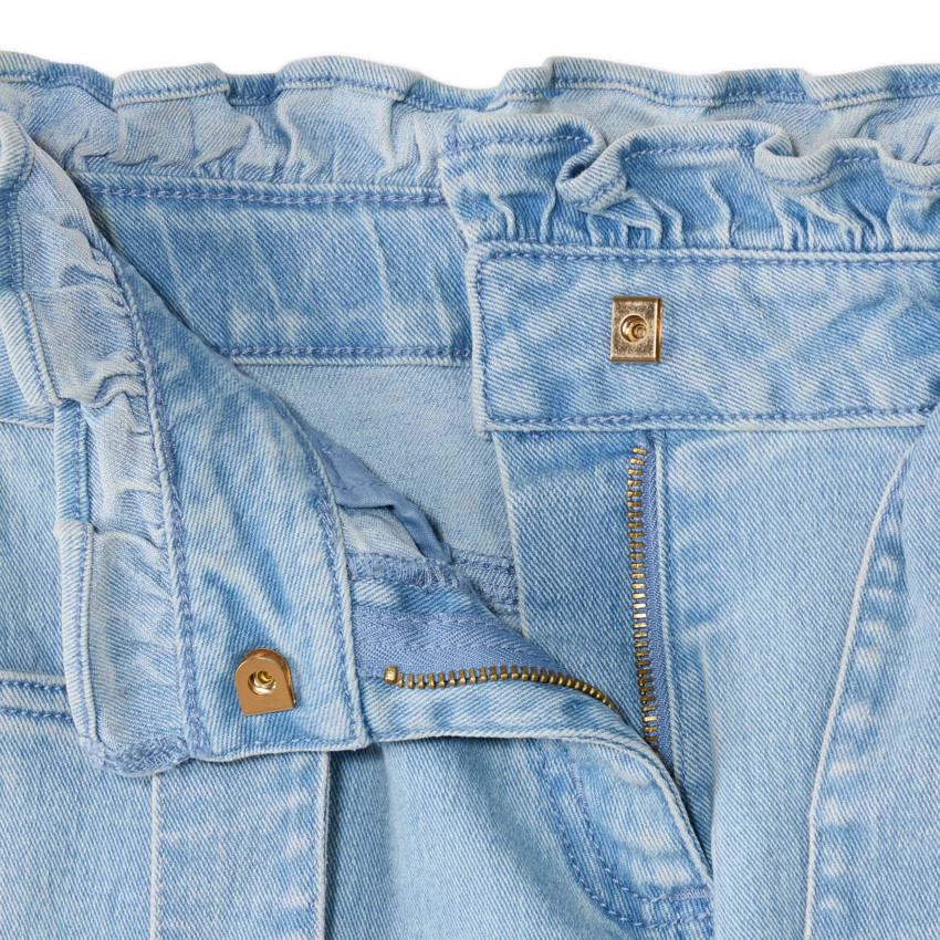 Jean paperbag con cinturón para niña 