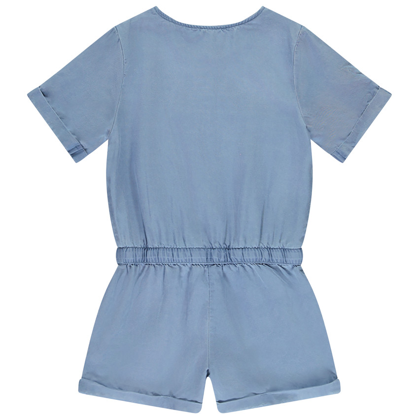 Pantalón corto en sarga lisa para niña 