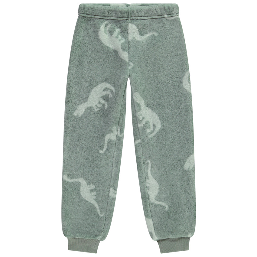 Conjunto de pijama de terciopelo con estampado de dinosaurio para niño 