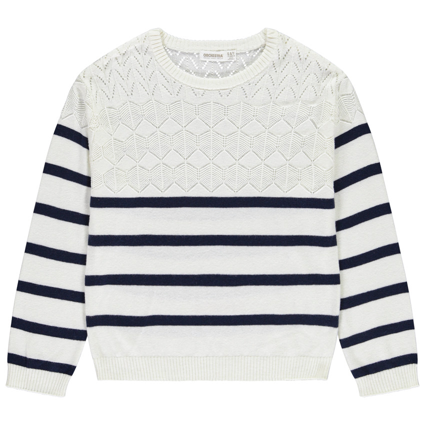 Suéter marinero de punto con juego de puntos 