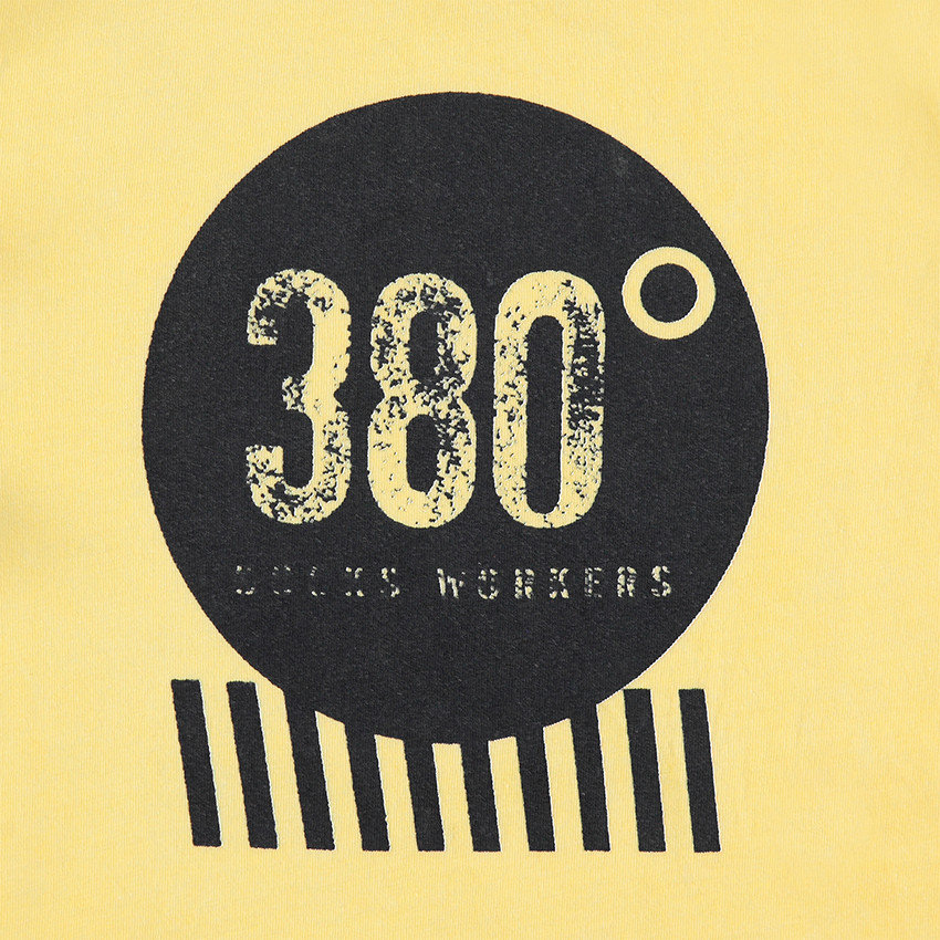 Júnior - Camiseta de manga corta de punto amarillo con estampado 