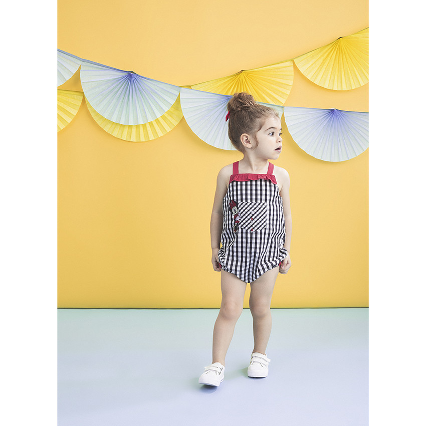 Peto de vichy con bordados de Minnie Disney 