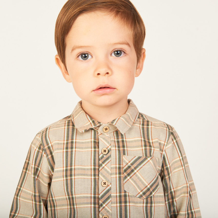 Conjunto de 2 piezas con camisa de cuadros para bebé niño. 
